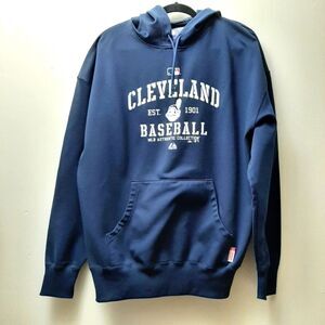 Authentic Collection Cleveland Baseball Sweatshirt Hoodie Dark Blue XL